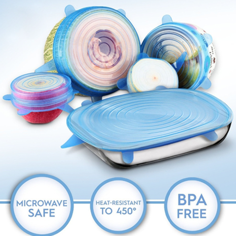 Smart Kitchen "Stretch & Seal" Lids (6 pcs set) - Indigo-Temple