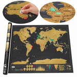 Deluxe Personalized World Scratch Map - Indigo-Temple