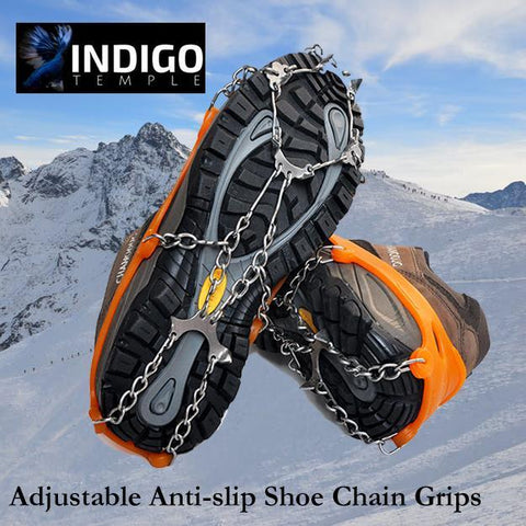 Adjustable Anti-slip Shoe Chain Grips - Indigo-Temple