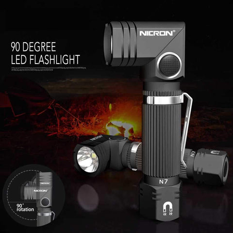 Nicron™ N7 - 90° Hands-Free LED Tactical Flashlight - Indigo-Temple