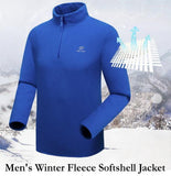 Men's Winter Fleece Softshell Jacket - Indigo-Temple