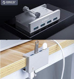 ORICO® Portable Clip-On 4-Port USB Hub - Indigo-Temple