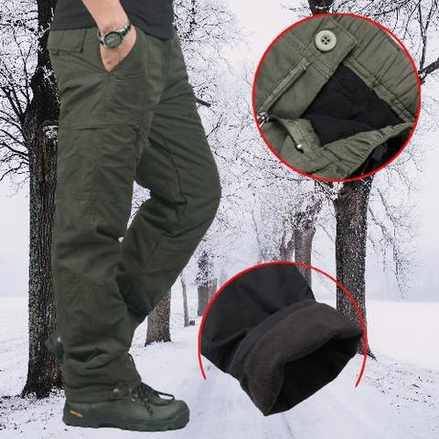 Double Layer Flannel Lined Cargo Pants