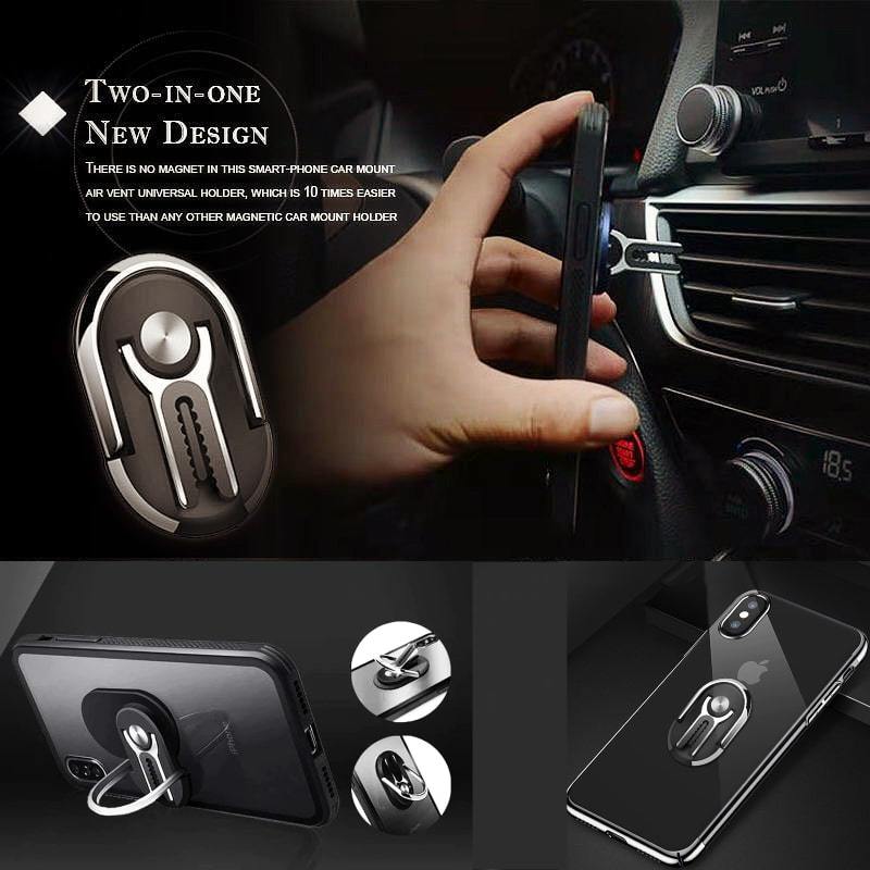 3 in 1 Car Ac Vent Phone Ring Mount (2 pcs) - Indigo-Temple