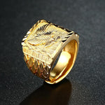Punk Rock Eagle Gold Color Ring - Indigo-Temple