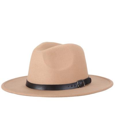 Vintage Wide-Brim Buckled Fedora - Indigo-Temple