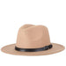 Vintage Wide-Brim Buckled Fedora - Indigo-Temple