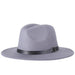 Vintage Wide-Brim Buckled Fedora - Indigo-Temple