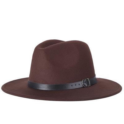 Vintage Wide-Brim Buckled Fedora - Indigo-Temple