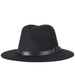 Vintage Wide-Brim Buckled Fedora - Indigo-Temple