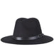 Vintage Wide-Brim Buckled Fedora - Indigo-Temple