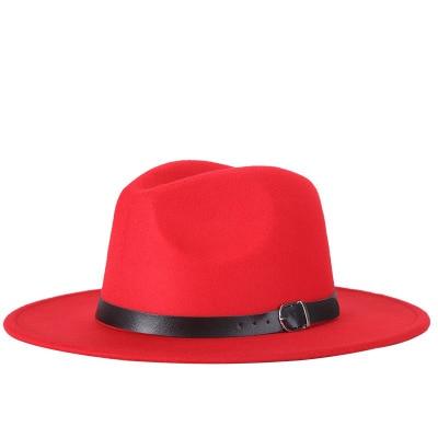 Vintage Wide-Brim Buckled Fedora - Indigo-Temple
