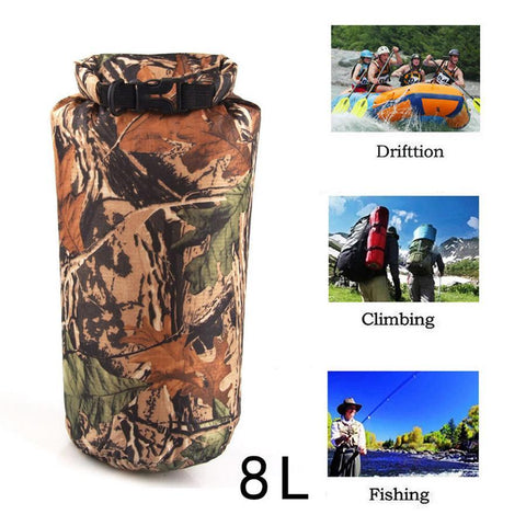 Portable 8L Camouflage Waterproof Bag - Indigo-Temple