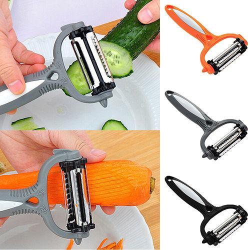 Triple-Blade Multifunctional Rotating Kitchen Tool - Indigo-Temple