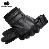 Genuine Leather Elegant Touch Screen Gloves - Indigo-Temple