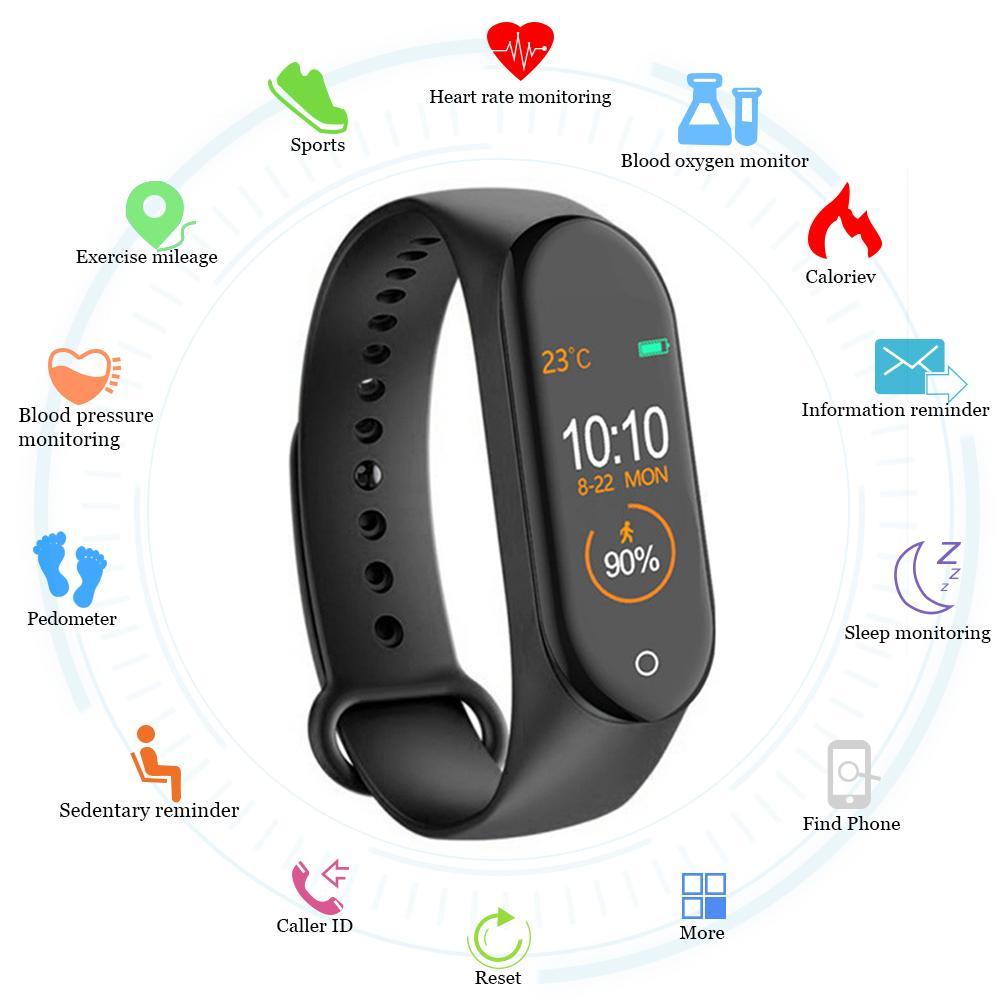 M4™Leading-Edge Fitness & Health Tracker Smart Watch (Android & IOS) - Indigo-Temple