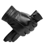 Genuine Leather Elegant Touch Screen Gloves - Indigo-Temple