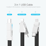3 in 1 Smart Mini USB Portable Keychain Cable (2pcs)