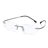 Memory Titanium Alloy Rimless Prescription Presbyopic Reading Glasses
