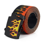 Unisex Flame Printed Belt
