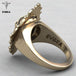 Goat -  Ancient Gold Plated Skull Ring - Indigo-Temple