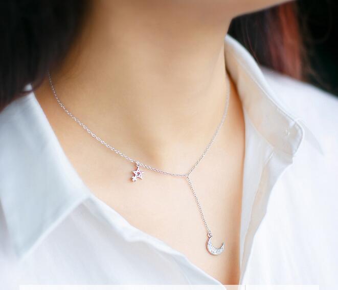 MONA- Moon Star Necklace Pendant - Indigo-Temple