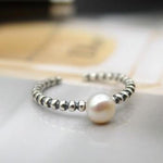 ORX- 100% 925 Sterling Silver Rings For Women Natural Fresh Water Pearl P - Indigo-Temple