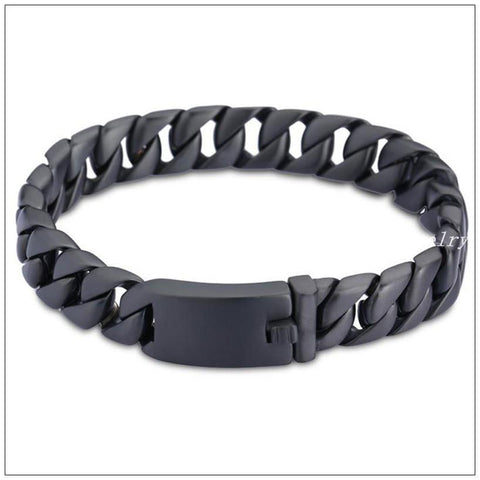 Topen-Stainless Steel Black Bracelet - Indigo-Temple