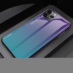 Gradient Tempered Glass Smartphone Case for iPhone & Samsung