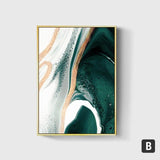 Abstract Teal Green Canvas Art Painting