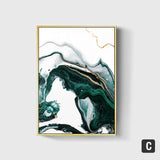 Abstract Teal Green Canvas Art Painting