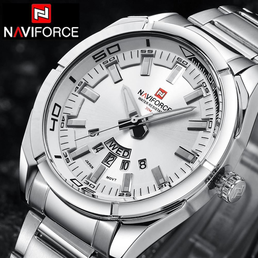 Luxury  Stainless Steel Army Wrist Watch - Indigo-Temple