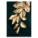 Abstract Golden Leaves Canvas