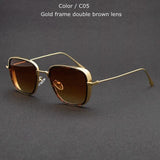 Vintage Square Metal Frame Sunglasses UV400