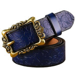 BHK™ Genuine leather Vintage Floral Pin Buckle Belt for women