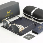 MUSELIFE™ Unisex Steampunk Round Metal Sunglasses