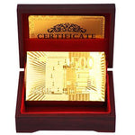 24K  Gold Foil Plated Cards With a Wooden Box - Indigo-Temple
