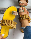 TropicalCharm™ Pineapple Pearl Sandals For Women
