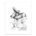 Black&White Lovers Canvas Painting