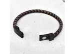 DarkO -Two-color Mixed Braid Genuine Leather Bracelet - Indigo-Temple