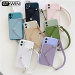 GTWIN Silicone Lanyard Wallet Phone Case For iPhone
