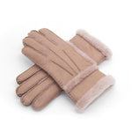 Genuine Leather  Winter Fur Gloves For Women