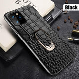 Genuine Leather Magnetic Ring Stand Case for iPhone