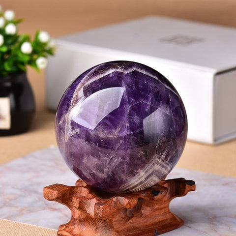 Natural Dream Crystal Quartz Ball With Decorative Base