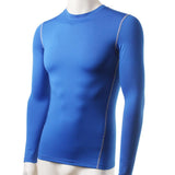 Men Plush Base Layer Long Sleeve Thermal T Shirt - Indigo-Temple