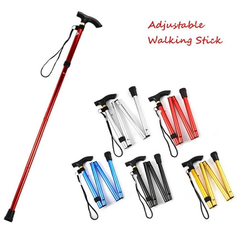 Hiking Ultralight 4-section Adjustable Canes - Indigo-Temple