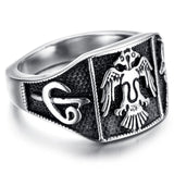 Mens Stainless Steel Army Eagle Ring - Indigo-Temple
