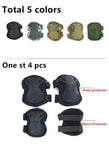 Military 4pc/set Tactical Knee & Elbow Protective Pad (5 color) - Indigo-Temple