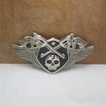 3D Gun Wings Skull  belt buckle - Indigo-Temple
