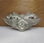 3D Gun Wings Skull  belt buckle - Indigo-Temple